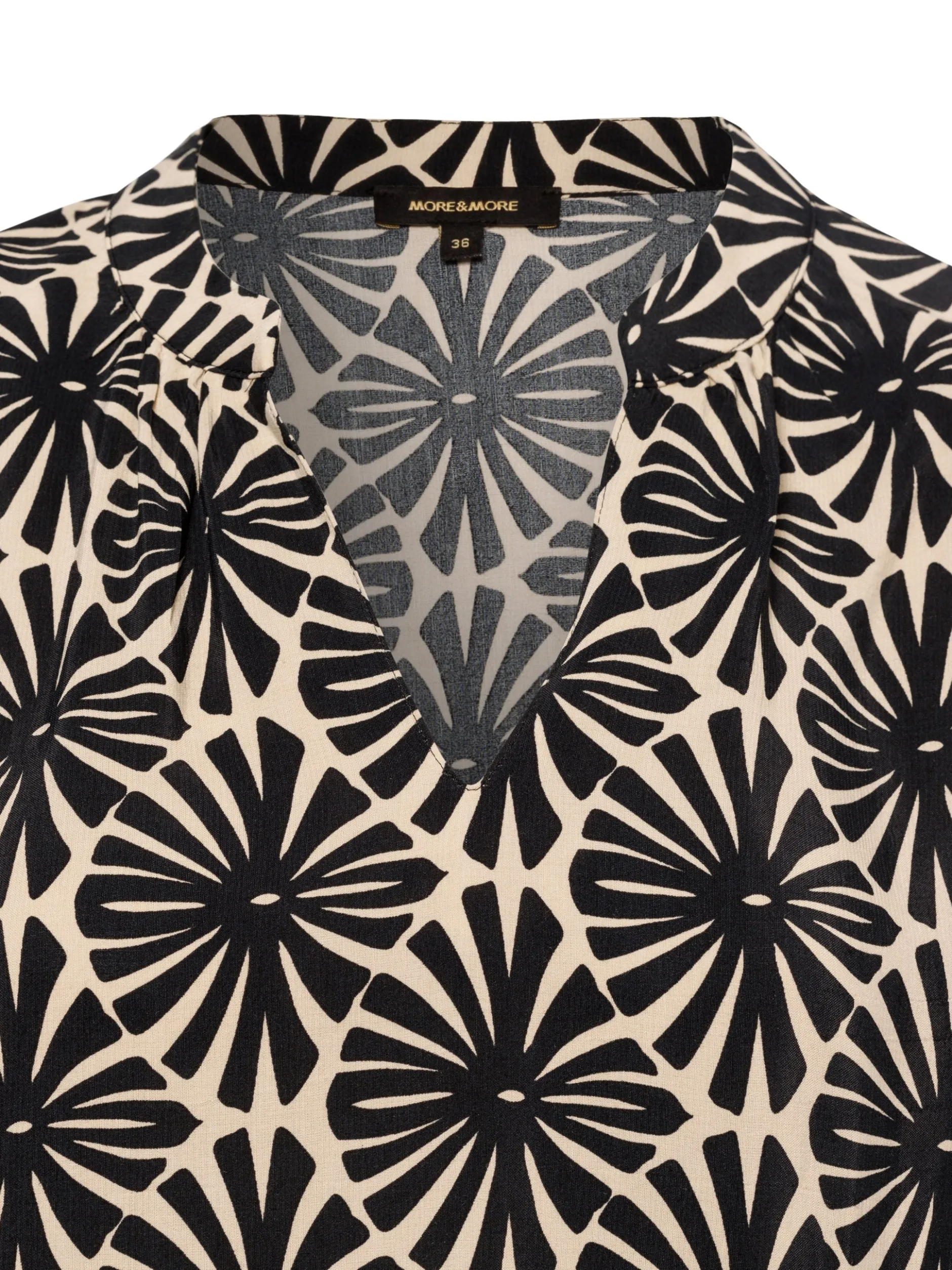 More & More Damen Blusenshirt in schwarz beige