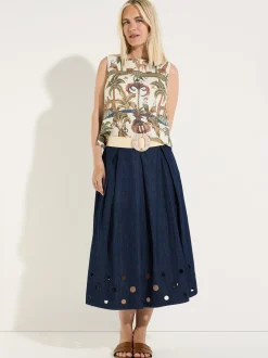 More & More Damen Blusentop in sand oliv