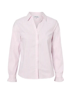 More & More Damen Hemdbluse in rosa weiß