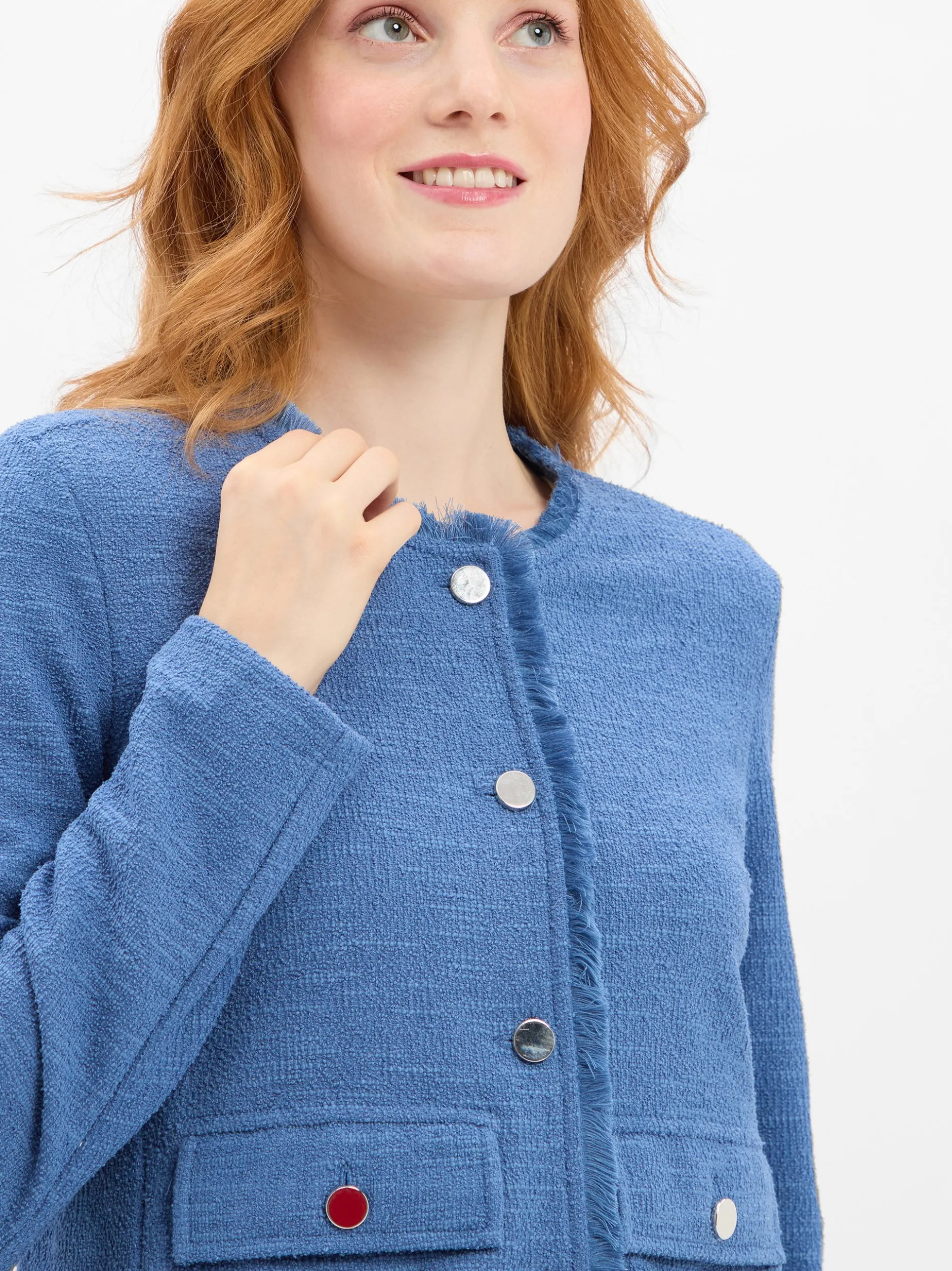 More & More Damen Kurzblazer in blau - Ärmel: langarm