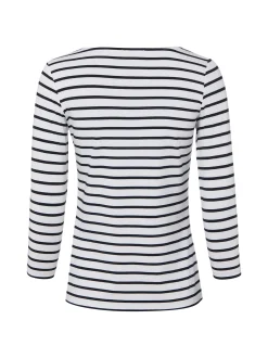 More & More Damen Langarmshirt in weiß schwarz