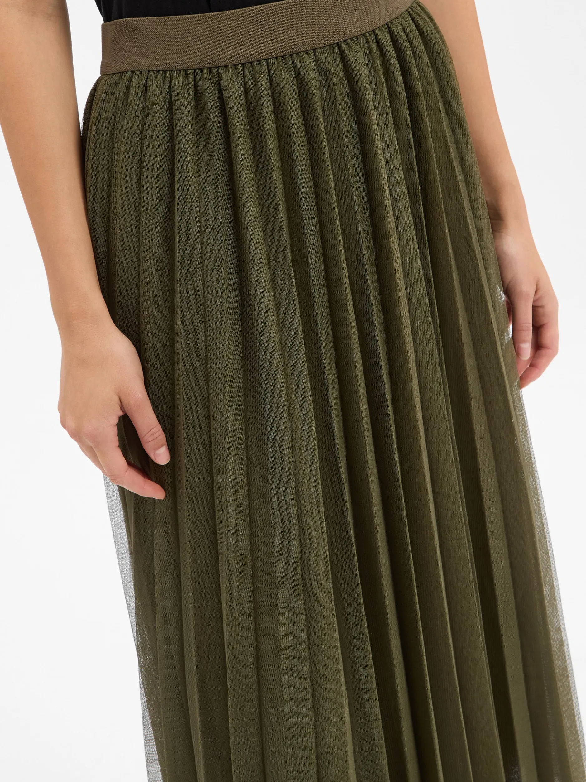 More & More Damen Midirock in khaki - Länge: midi