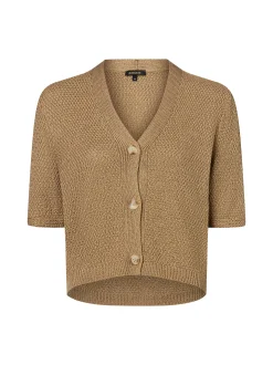 More & More Damen Strickjacke in beige - Ärmel: Halbarm