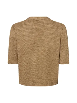 More & More Damen Strickjacke in beige - Ärmel: Halbarm