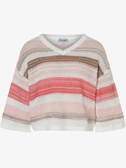 More & More Damen Strickpullover in ecru rosa