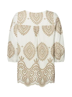 More & More Damen Tunikabluse in ecru melange