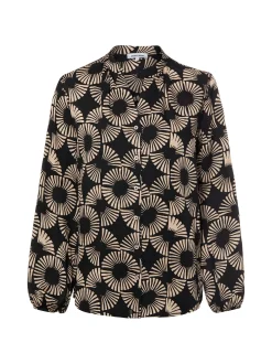 More & More Damen Tunikabluse in melange schwarz