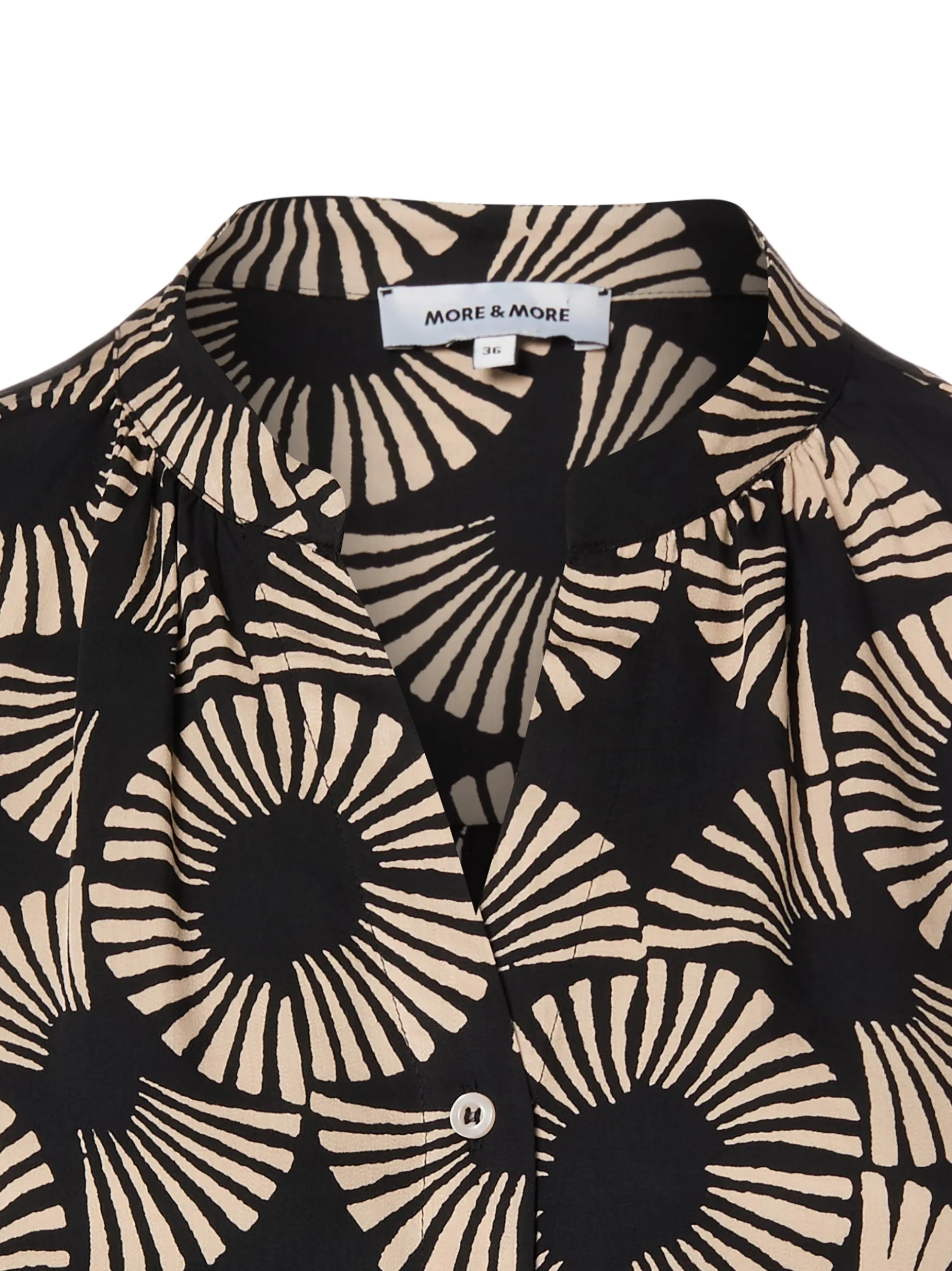 More & More Damen Tunikabluse in melange schwarz