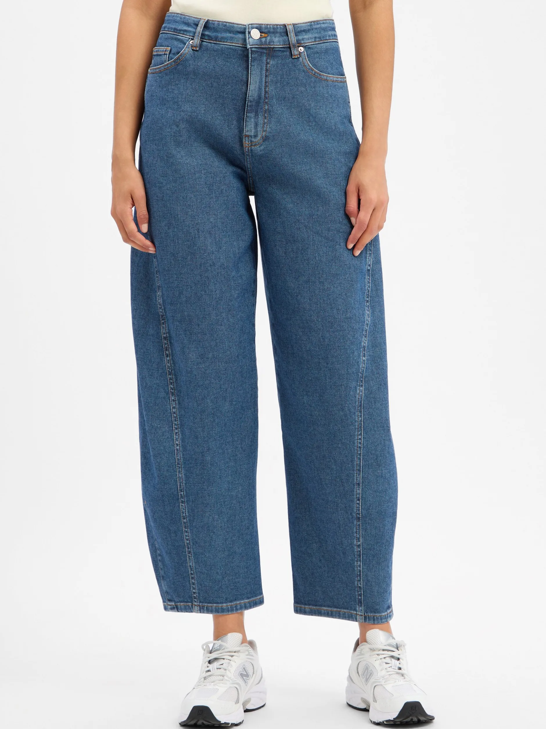 Msch Copenhagen Damen Jeans - MSCHKobane Tua Barrel in medium stone