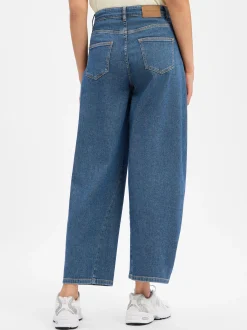 Msch Copenhagen Damen Jeans - MSCHKobane Tua Barrel in medium stone