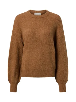 Msch Copenhagen Damen Strickpullover mit Alpakaanteil - MSCHGustel Hope in camel