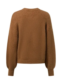 Msch Copenhagen Damen Strickpullover mit Alpakaanteil - MSCHGustel Hope in camel