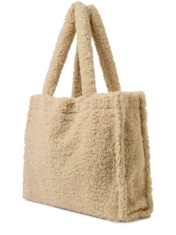 Msch Copenhagen Damen Teddyfell-Shopper - MSCHJennifer in beige