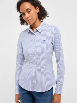 Mustang Damen Bluse in blau - Ärmel: langarm