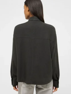 Mustang Damen Bluse in schwarz - Ärmel: langarm