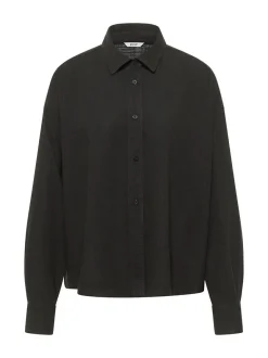 Mustang Damen Bluse in schwarz - Ärmel: langarm