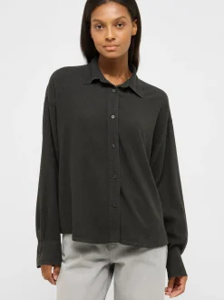 Mustang Damen Bluse in schwarz - Ärmel: langarm