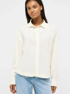 Mustang Damen Bluse in weiß - Ärmel: langarm