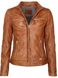 Mustang Damen Lederjacke in cognac
