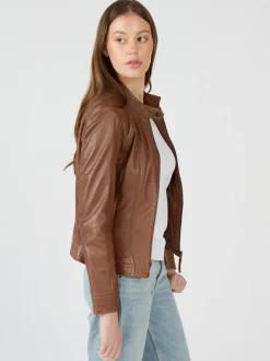 Mustang Damen Lederjacke in cognac