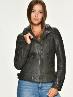 Mustang Damen Lederjacke in grau