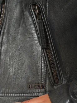 Mustang Damen Lederjacke in grau