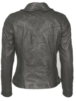 Mustang Damen Lederjacke in grau