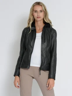 Mustang Damen Lederjacke in grau