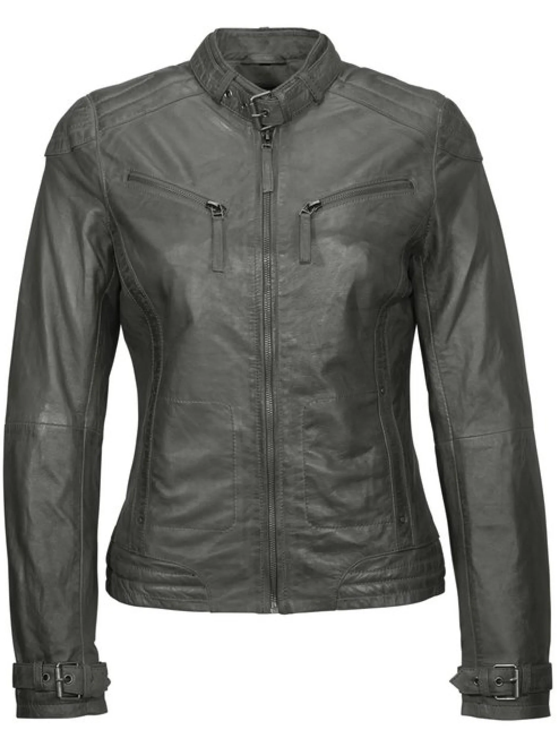 Mustang Damen Lederjacke in grau