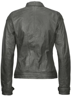 Mustang Damen Lederjacke in grau