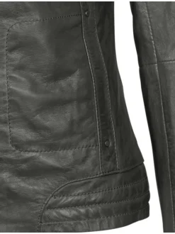 Mustang Damen Lederjacke in grau