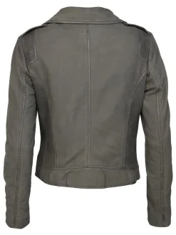 Mustang Damen Lederjacke in grau