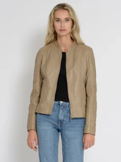 Mustang Damen Lederjacke in grau