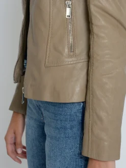 Mustang Damen Lederjacke in grau