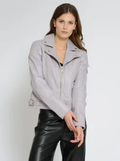 Mustang Damen Lederjacke in lila