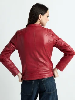 Mustang Damen Lederjacke in rot