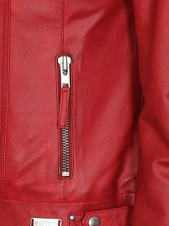 Mustang Damen Lederjacke in rot