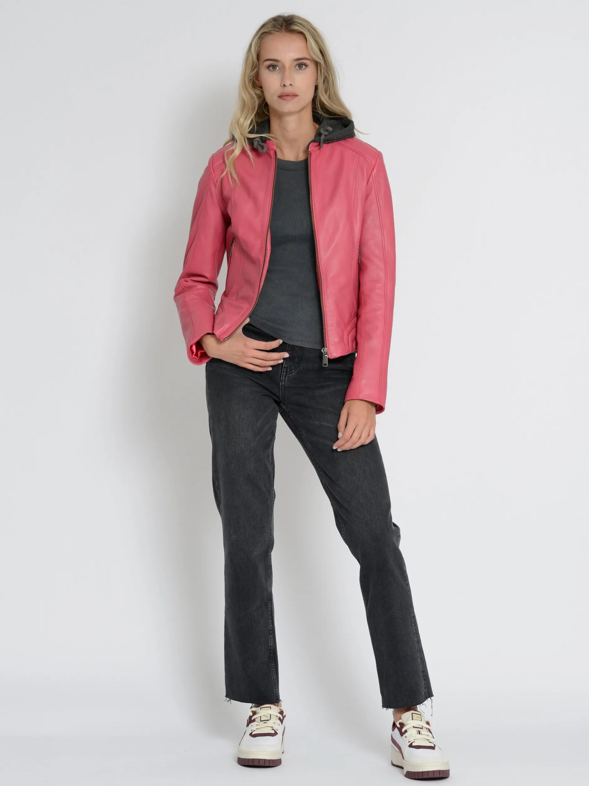 Mustang Damen Lederjacke in rot