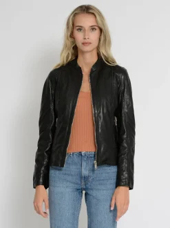 Mustang Damen Lederjacke in schwarz
