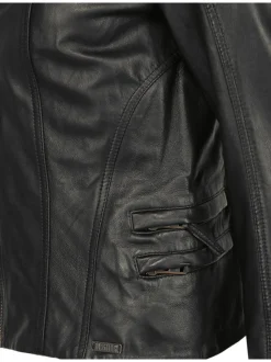 Mustang Damen Lederjacke in schwarz
