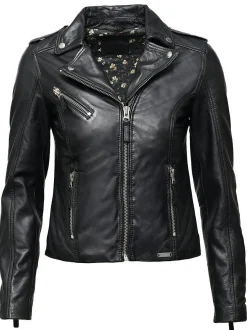 Mustang Damen Lederjacke in schwarz