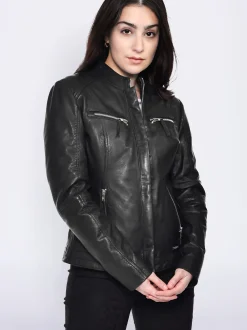 Mustang Damen Lederjacke in schwarz