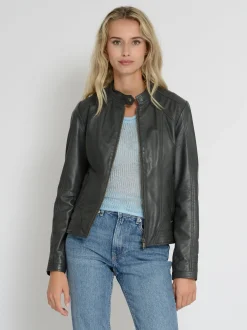 Mustang Damen Lederjacke in schwarz