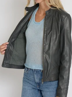 Mustang Damen Lederjacke in schwarz