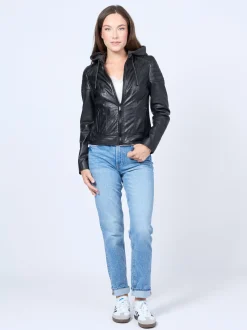 Mustang Damen Lederjacke in schwarz