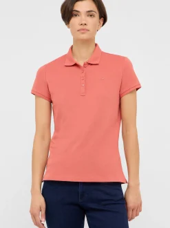 Mustang Damen Polo in rosa - Ausschnitt: Henley