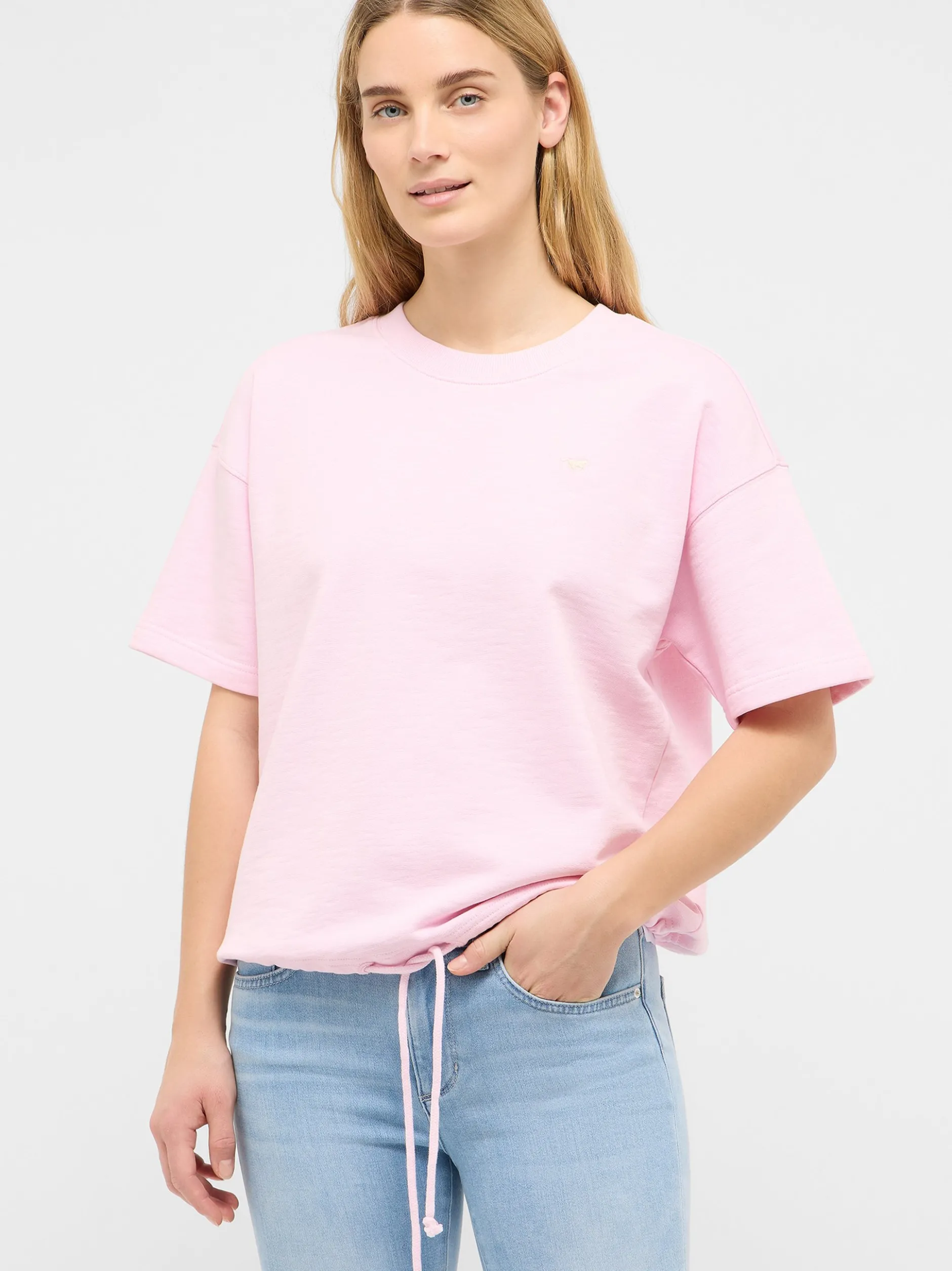 Mustang Damen Shirt in rosa - Ausschnitt: Rundhals