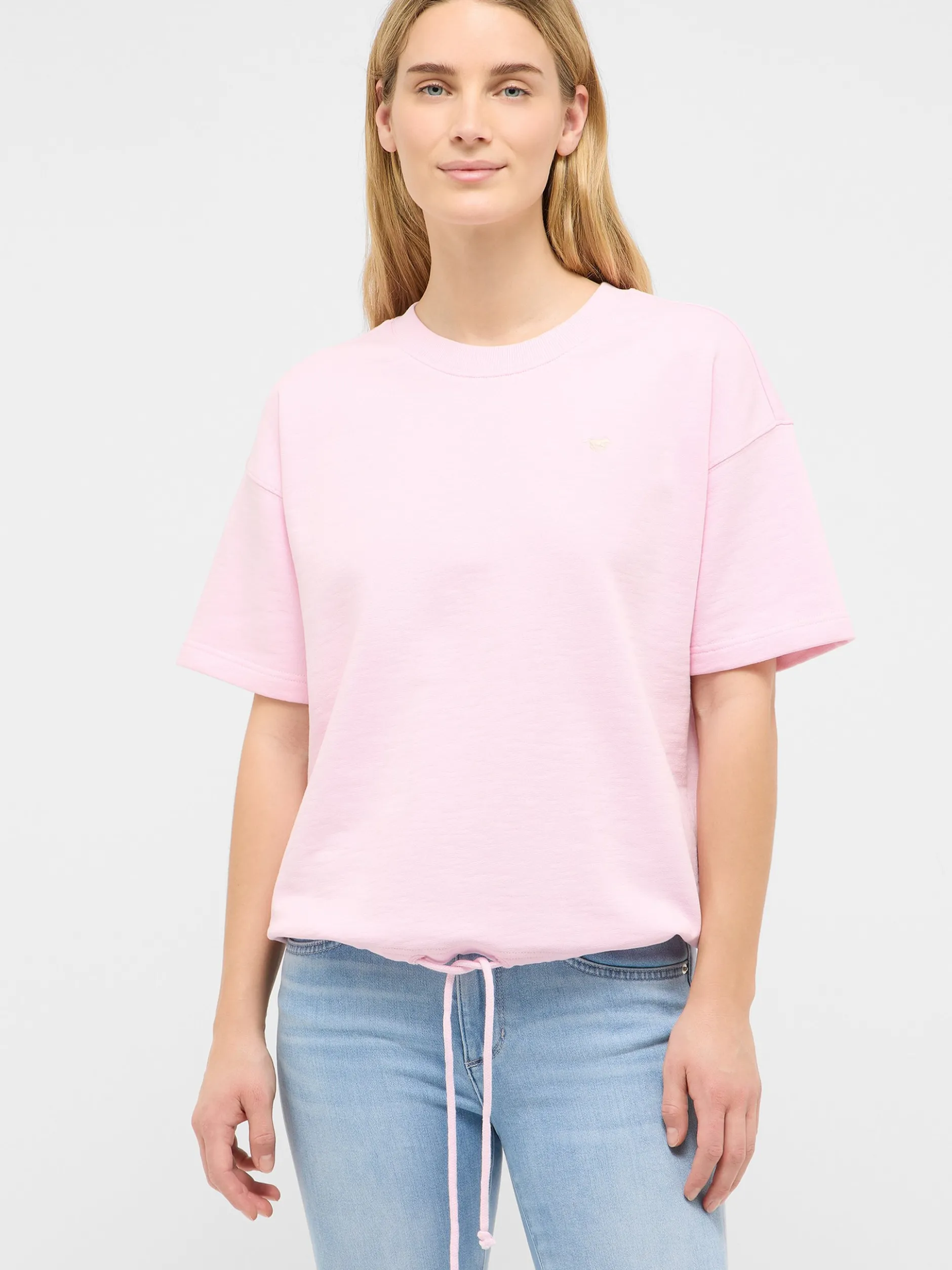 Mustang Damen Shirt in rosa - Ausschnitt: Rundhals