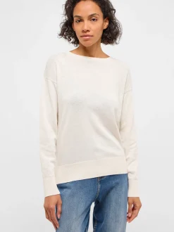 Mustang Damen Strickpullover in ecru - Ärmel: langarm