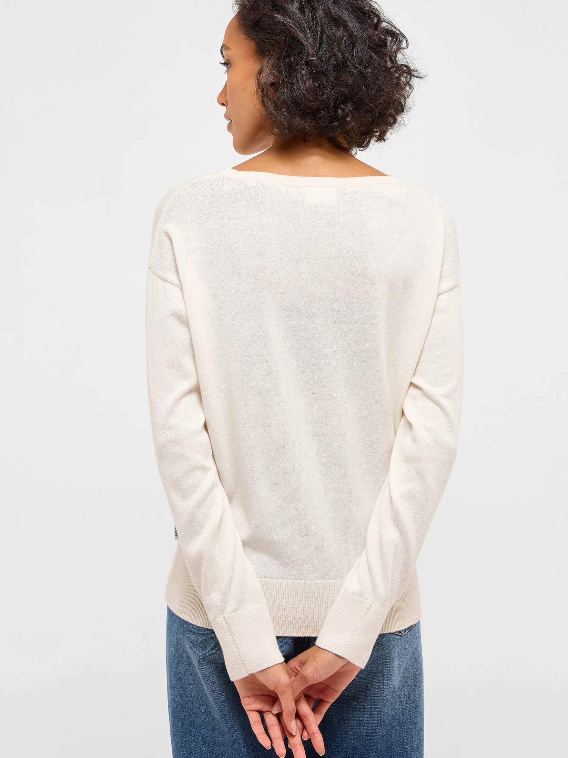 Mustang Damen Strickpullover in ecru - Ärmel: langarm